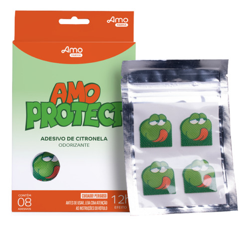 Repelente Natural Amo Protect  Adesivo De Citronela Com 8un