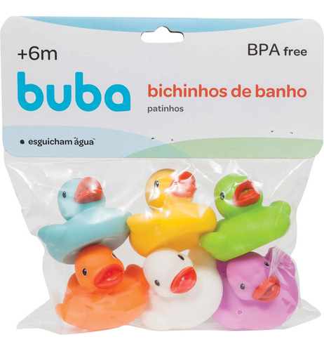 Patinho De Banho Bebê Colors Buba Brinquedo Infantil 3m+