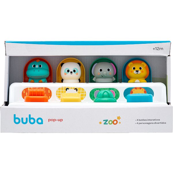 Brinquedo Pop-up Buba Zoo Interativo Animais Bebê Infantil