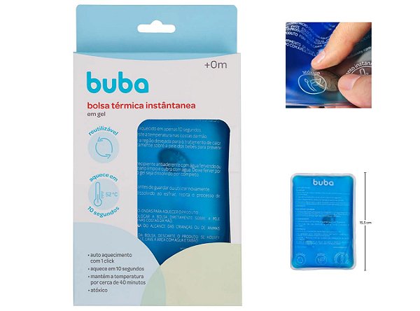 Bolsa Térmica Gel Instântanea Alívio Cólicas Dores Bebê Buba