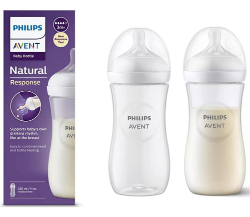 Kit Mamadeiras Anticólica Philips Avent Antivazamento Petála 2un -330ml