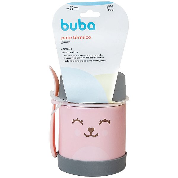 Pote Térmico Buba Rosa Infantil 320ml Frio e Quente Gumy