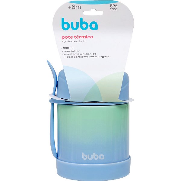 Pote Térmico Buba Azul Infantil 320ml Frio e Quente Degrade
