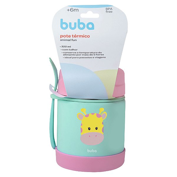 Pote Térmico Buba Infantil 320ML Frio E Quente Girafa Fun