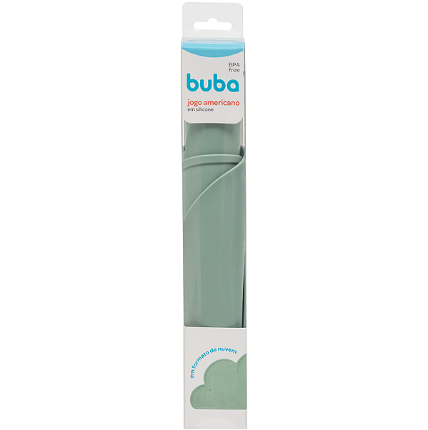 Jogo Americano Nuvem Infantil Silicone Mesa  48cm Verde Buba