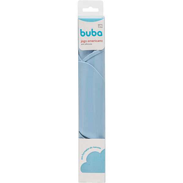 Jogo Americano Nuvem Infantil Silicone Mesa 48cm Azul Buba