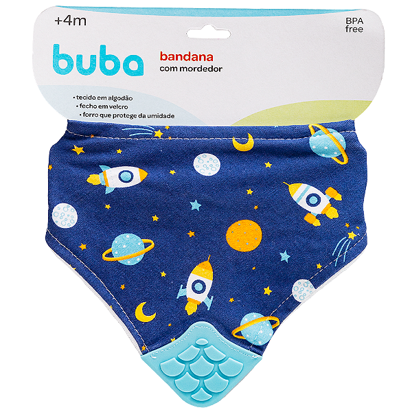 Bandana Babador Com Mordedor Magic Espaço Buba 4m+ Bebê