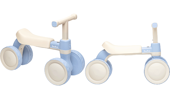 Bicicleta De Equilíbrio 4 Rodas Com Som Sem Pedal Azul Buba
