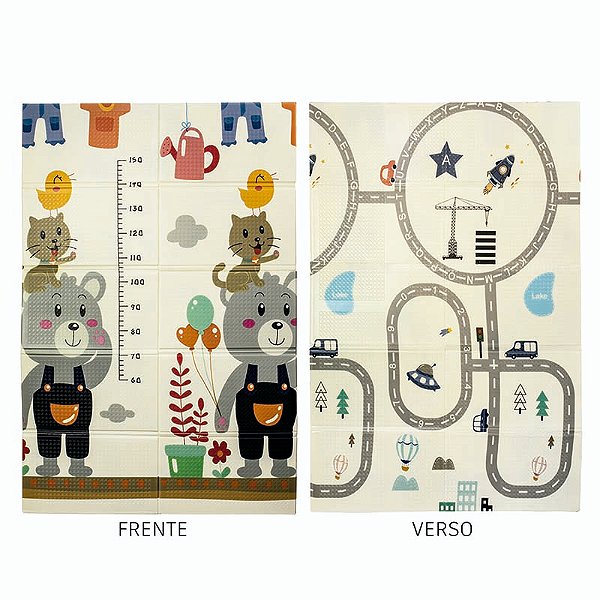 Tapete Tatame Infantil Dobrável Dupla Face Atividades Bebê