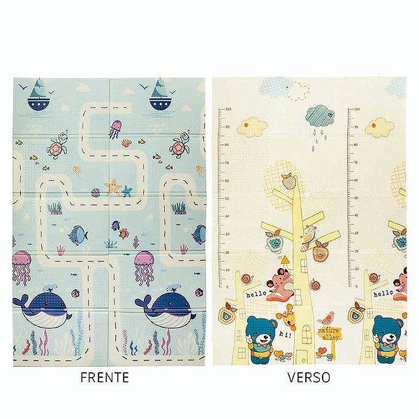 Tapete Tatame Infantil Dobrável Dupla Face Atividades Bebê