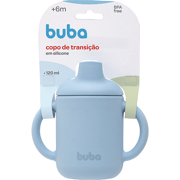 Copo 100% Silicone Azul Buba 6m+ Infantil 120ml Bpa Free