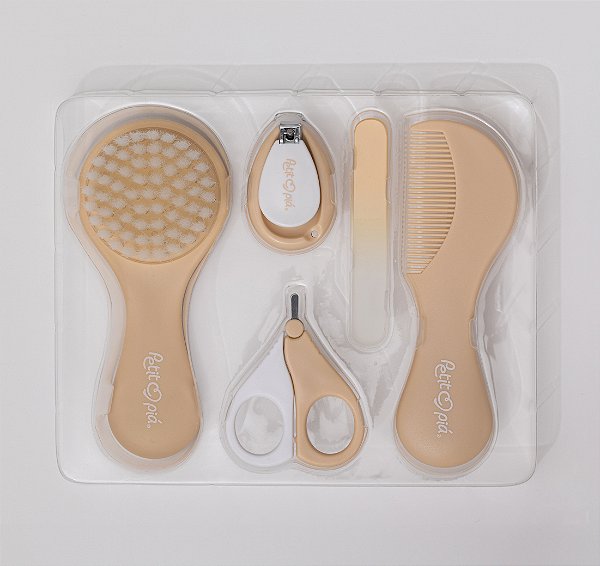 Kit Cuidados e Higiene Do Bebê 5 peças Petit Piá Nude 0m+