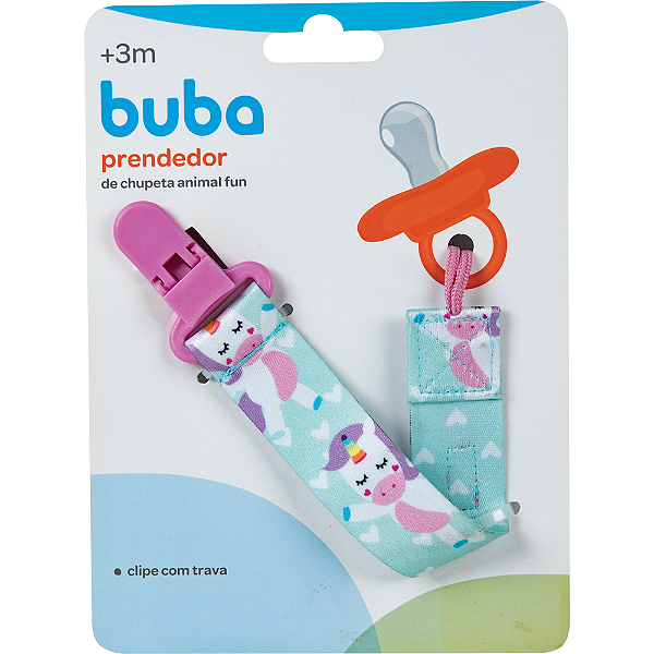 Prendedor de Chupeta Buba Bebê Infantil Animal Fun Unicórnio