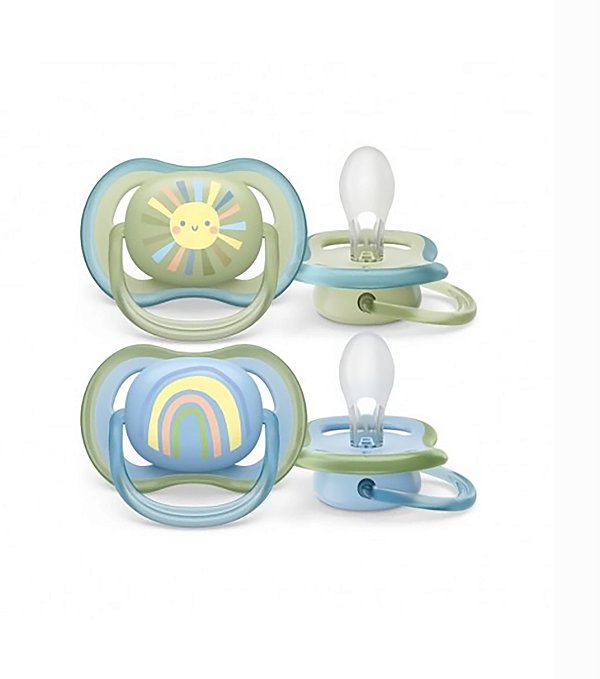 Chupeta Avent Philips Azul Silicone 0-6m Sol/arco-íris