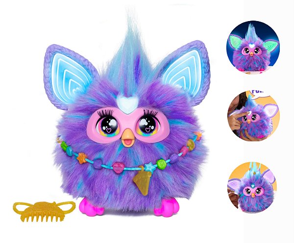 Furby Purple Pelúcia Interativo Acessórios 6+ Coleção Roxo