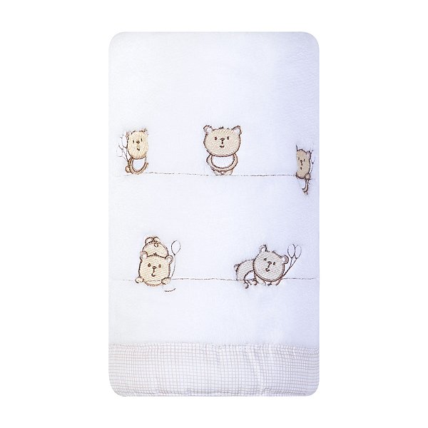 Cobertor Bebê Bordado Microfibra 1.10mx90cm Papi Ted Balão