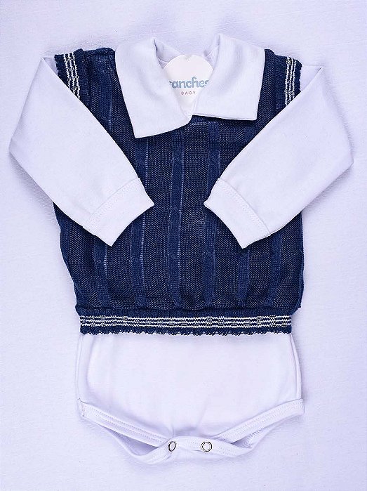 Kit Saida Maternidade Completa 7 Peças Recem Nascido Marinho