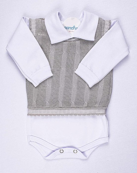 Kit Saida Maternidade Completa 7 Peças Recem Nascido Cinza