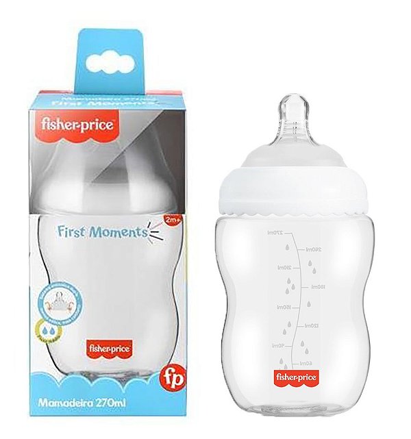 Mamadeira First Moments Neutra 270ml +2m Fisher Price Médio