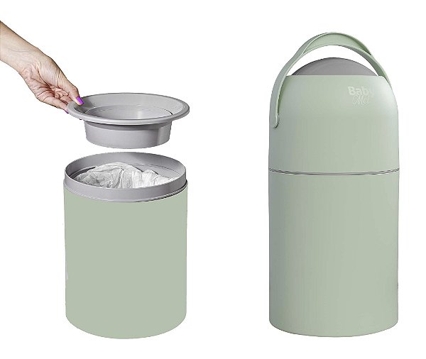 Lixeira Antiodor Para Quarto do Bebê, Banheiro Fraldas Verde