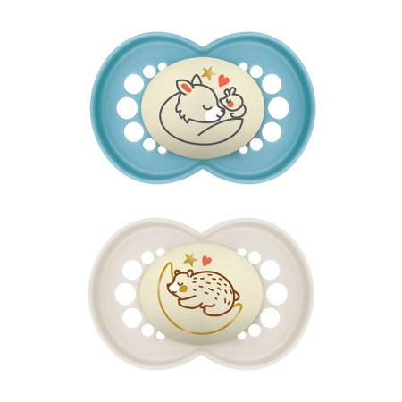 Chupeta Mam Night Embalagem Dupla 6m+ Silicone Simétrico