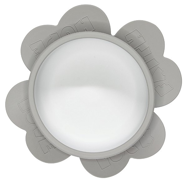 Bowl Silicone com Ventosa Infantil Bebê IA Cinza Alimentar