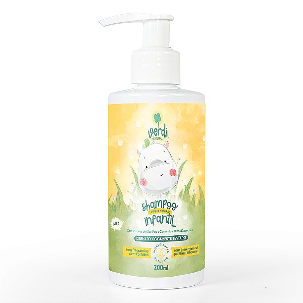 Shampoo Infantil 100% Natural Extratos de Aloe Vera Camomila - Verdi Natural