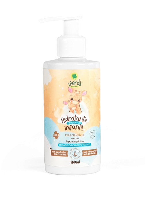 Loção Hidratante Probiótico para pele sensível Infantil Verdi Natural