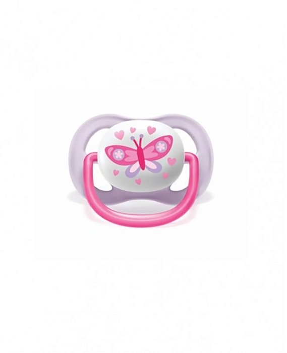 Chupeta Ultra Air Borboleta Menina 0-6m Silicone Simetrico
