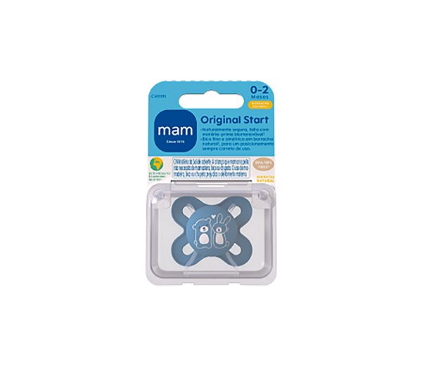 Chupeta Mam Original Start Borracha Natural 0-2 meses Azul