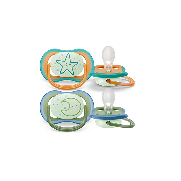 Chupeta Ultra Air Dupla Decorada 18m+ Brilha no Escuro