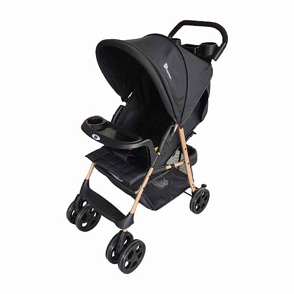 Carrinho Delta Preto Gold Bebê Dobrável Compacto Passeio