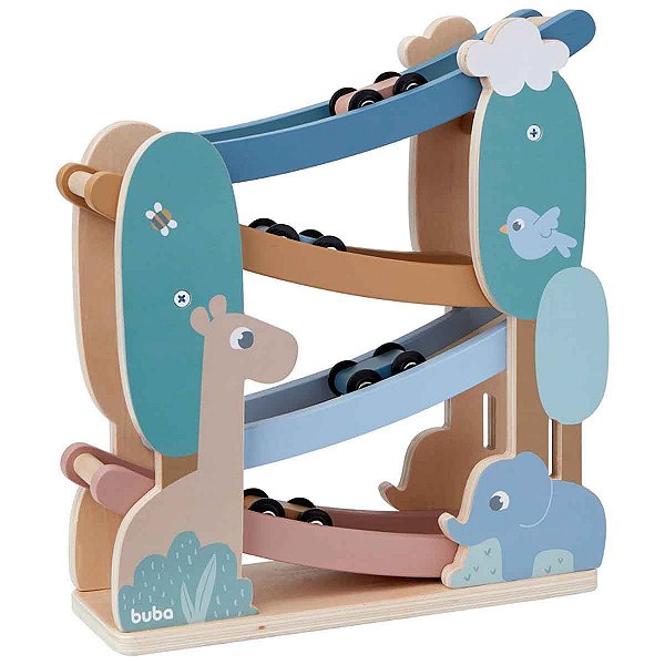 Torre De Carros De Madeira Cloudy Buba Brinquedo Montessori