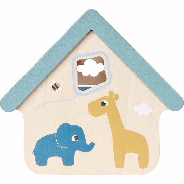 Brinquedo Educativo Casinha de Encaixar Madeira Buba Cloudy