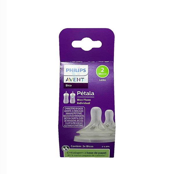 Bico Mamadeira Avent Pétala 3.0 Nº2 - 0m+ 2un Recem Nascido