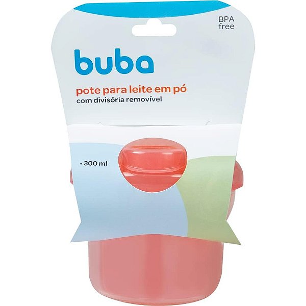 Pote Dosador P/ Leite em Pó Rosa Buba C/ Divisória 300ml