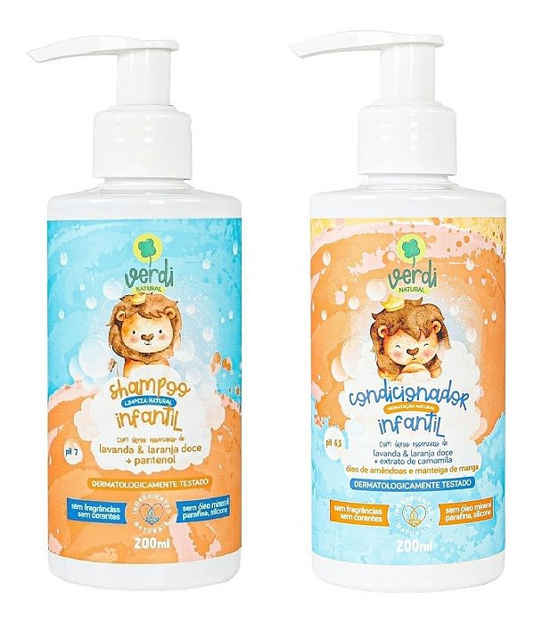 Shampoo Condicionador Vegano Verdi Infantil Lavanda 200ml