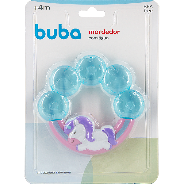 Mordedor Para Bebe De Agua Buba Cor Unicórnio Macio