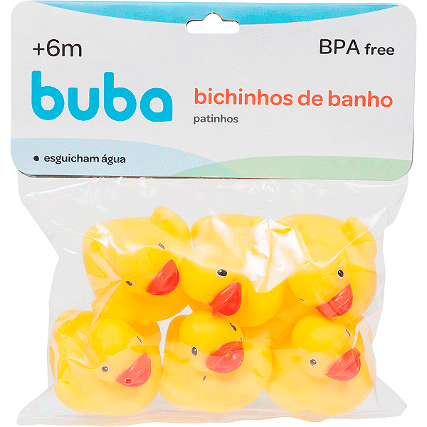 Patinho De Banho Bebê Amarelo Buba Brinquedo Infantil 3m+