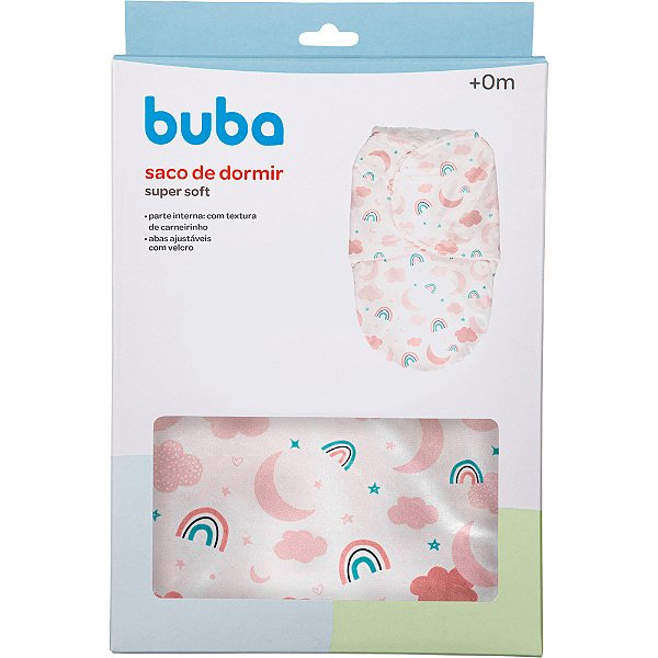 Saco De Dormir Bebê Buba Rosa Super Soft +0m Conforto Sono
