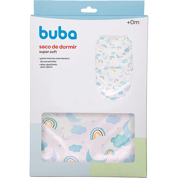 Saco De Dormir Bebê Buba Azul Super Soft +0m Conforto Sono