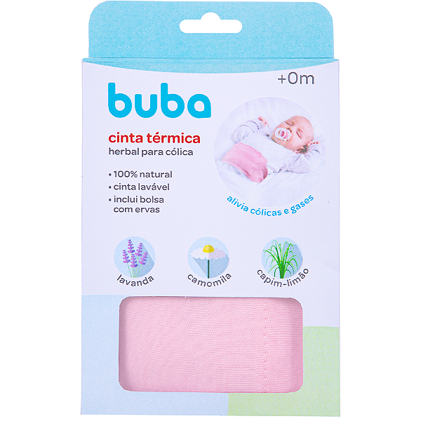 Cinta Térmica Herbal Cólica Bebê Conforto ErvasNaturais Rosa