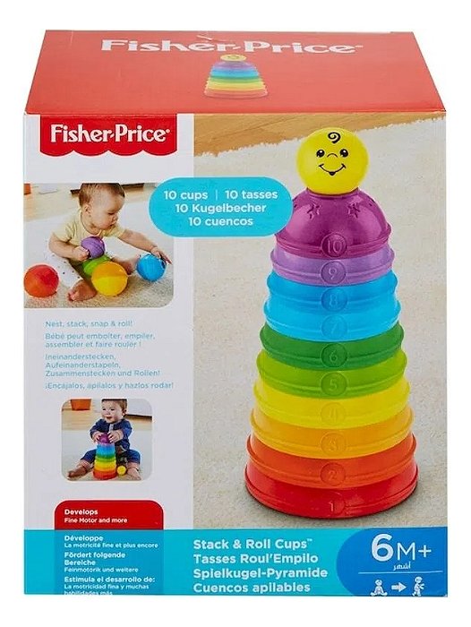 Fisher Price Potinhos Empilhar E Rolar Coordenação Bebê 6m+