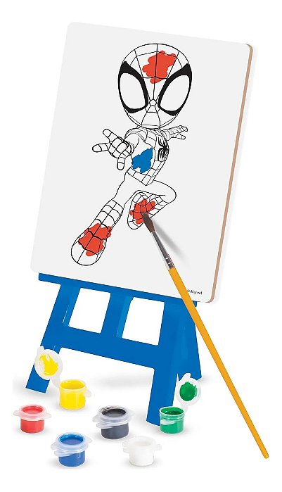 Kit Pinturinha Spidey Nig Infantil Com Pincel E Tintas