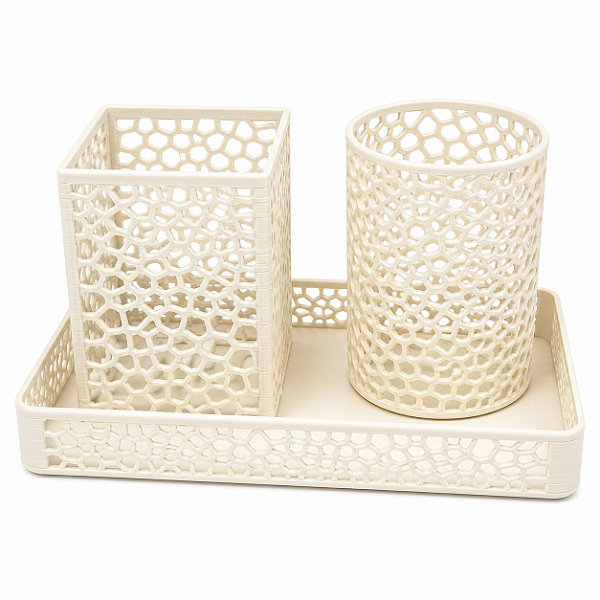 Kit Organizador Multiuso 3 Peças Porta Objetos Decorativo