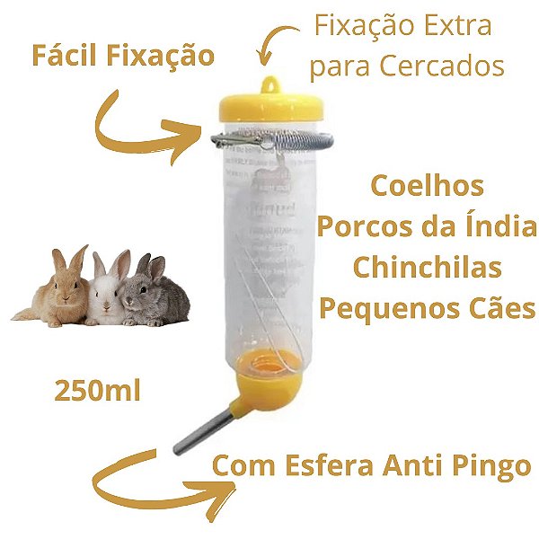 Bebedouro Drinker 250ml com Esfera Roedores e Pequenos Cães
