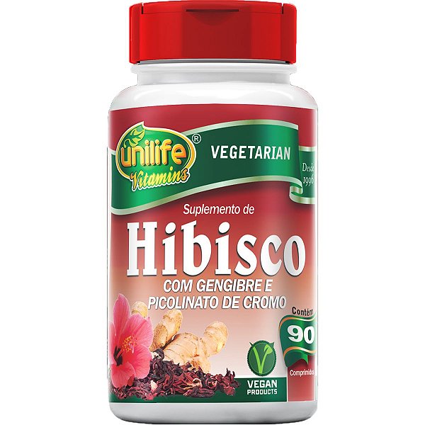 Hibisco Com Gengibre 500mg 90 Cápsulas - Unilife