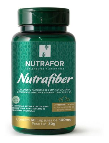 Nutrafiber Fibras E Vitamina C 60 Cápsulas - Nutrafor