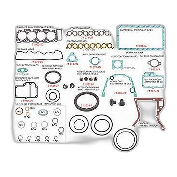 Jogo Junta Motor MWM Sprint 4 Cilindros S10/Blazer Com Junta Cabine