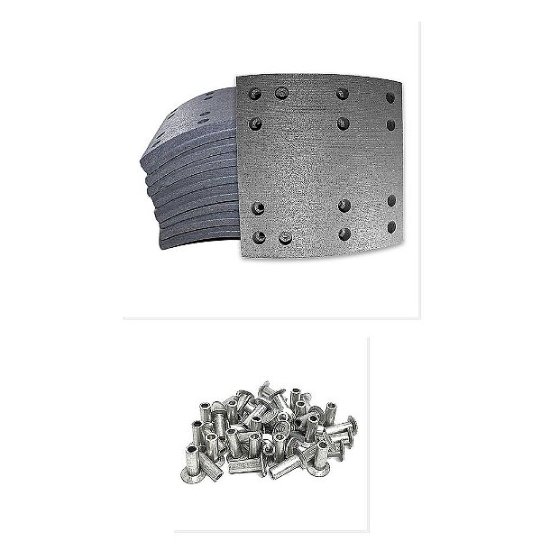 Kit Lona Freio Traseiro Rebite Aluminio VW 0815T e Outros